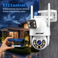 Camera Jortan Dual PTZ 9697QJ, 6MP UHD, LAN/Wireless, Color Noaptea, IP66,