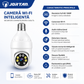 Camera Wi-Fi Inteligenta JORTAN JT-9296 cu Dulie E27, Rotire 355°, Audio Bidirecțional și Vedere Nocturnă