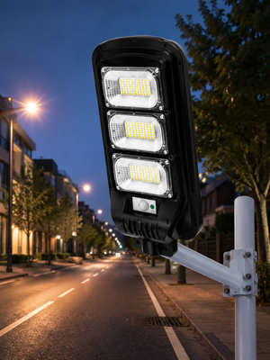 JORTAN 150W Solar Street Lamp – IP66 Waterproof Outdoor LED Light with Integrated Solar Panel & Remote Control