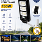 JORTAN 150W Solar Street Lamp – IP66 Waterproof Outdoor LED Light with Integrated Solar Panel & Remote Control