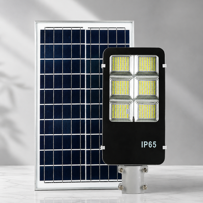 Lampă Solară LED Jortan 400W cu Panou Fotovoltaic Separat, Baterie 36000mAh, Telecomandă, Autonomie 12-14 Ore