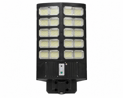 Lampa Solara Stradala 2000W JORTAN Ferrari, 24000mAh, 720 LED-uri, Senzor Miscare, Plastic Negru, Telecomanda