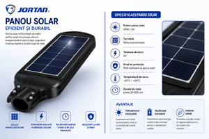 JORTAN KING240W Solar LED Street Light with Motion Sensor & LiFePO4 Battery – IP65 Waterproof