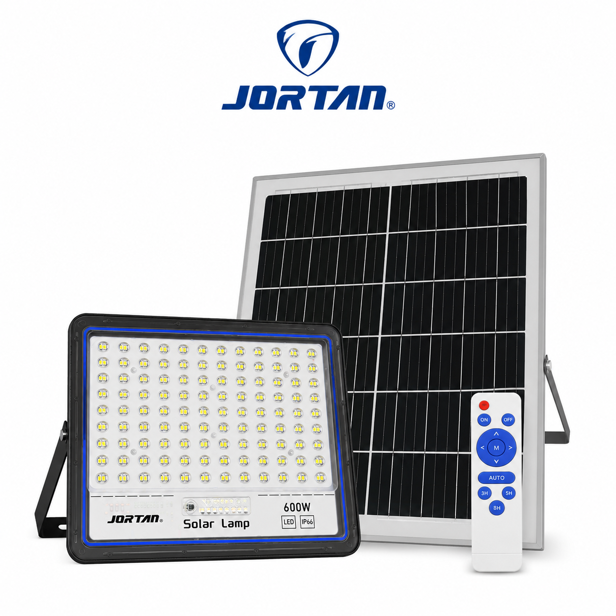 Proiector Solar LED JORTAN Flash 600W cu Panou Solar si Telecomanda