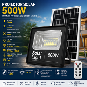 Proiector cu Panou Solar Jortan Clasic 500W