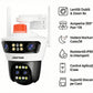 JORTAN JT-7 – Cameră de Supraveghere WiFi PTZ 12MP cu 4 Lentile, Alarmă Inteligentă și Control 355°+Aplicatie Yoosee