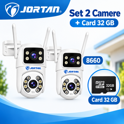 Set 2 Camere de Supraveghere JORTAN 8660 + Card MicroSD 32GB