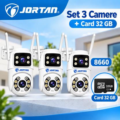 Set 3 Camere de Supraveghere JORTAN 8660 + Card MicroSD 32GB