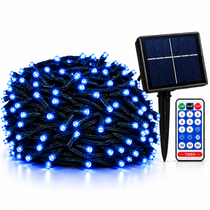 Instalatie Solara LED 50M – 500 LED-uri, Lumină Albastră