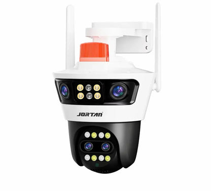 JORTAN JT-7 – Cameră de Supraveghere WiFi PTZ 12MP cu 4 Lentile, Alarmă Inteligentă și Control 355°+Aplicatie Yoosee