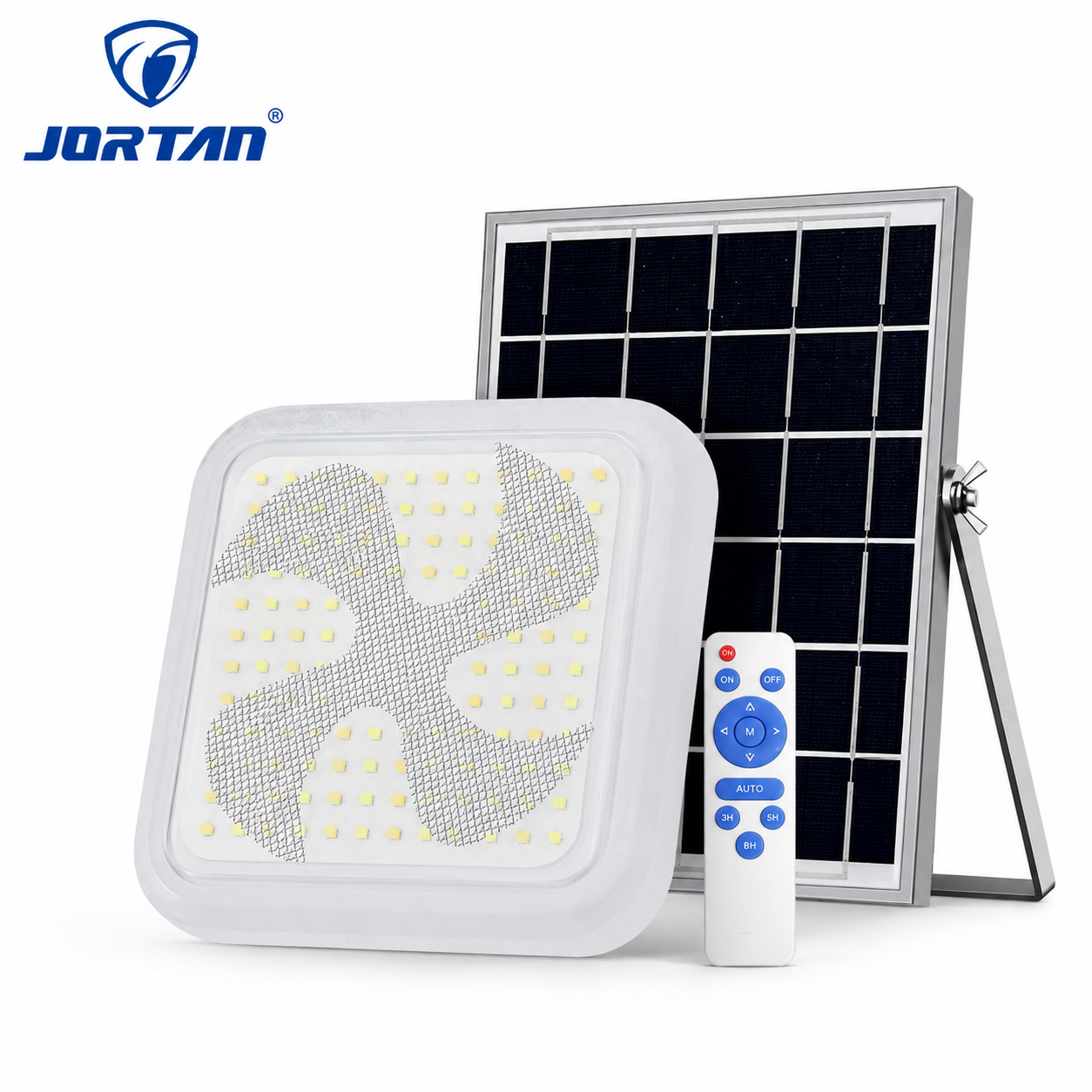 Plafonieră Solară LED JORTAN 40W cu Telecomandă, Panou Solar, IP44, Lumină Alb Rece, pentru Interior și Exterior