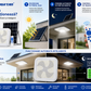 Plafonieră Solară LED JORTAN 40W cu Telecomandă, Panou Solar, IP44, Lumină Alb Rece, pentru Interior și Exterior
