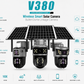 Cameră Supraveghere Solară V380 4G WiFi – Panou Solar, Zoom 10X, Vedere Nocturnă Color, Audio Bidirecțional, Detectare Mișcare PIR
