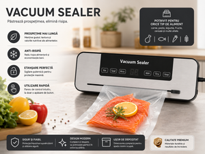 Aparat de Vidat Vacuum Sealer – Sigilare Rapidă pentru Păstrarea Alimentelor Proaspete
