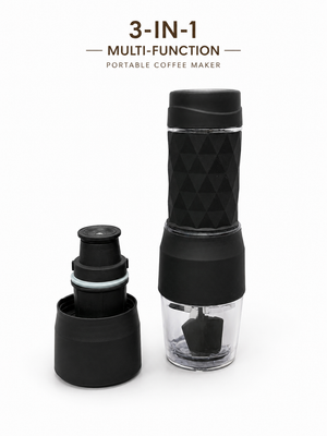 Espressor Portabil 3 în 1 – Compatibil Capsule Nespresso®, Dolce Gusto® și Cafea Măcinată