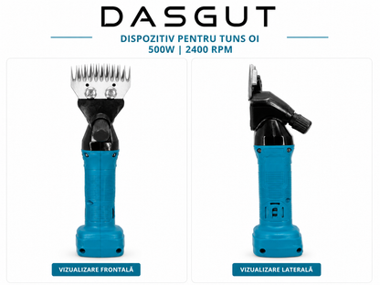 Dispozitiv Electric pentru Tuns Oi DASGUT 500W | 2400 RPM | Acumulator Li-Ion 21V