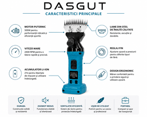 Dispozitiv Electric pentru Tuns Oi DASGUT 500W | 2400 RPM | Acumulator Li-Ion 21V