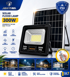 Proiector cu Panou Solar Jortan Clasic 300W