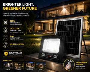 Proiector cu Panou Solar Jortan Clasic 300W