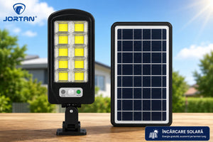 Set 4x Lampa Solara LED JORTAN cu 8 Celule LED si Senzor de Mișcar