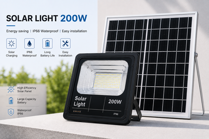 Proiector cu Panou Solar Jortan Clasic 200W